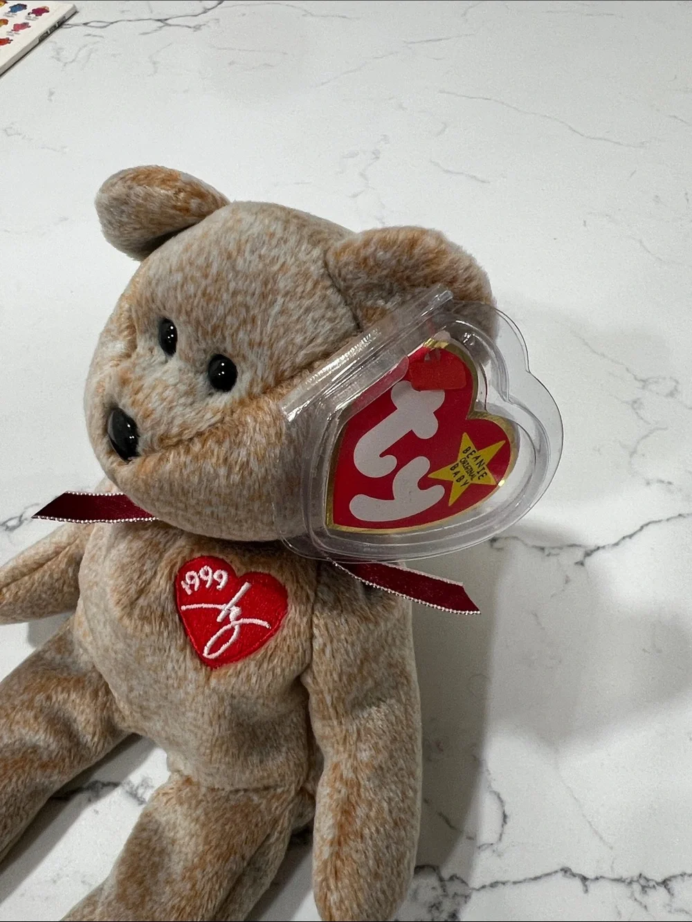 Ty 1999 Mint condition Beanie Babies 'Jazzy' Brown Plush Bear - Brown